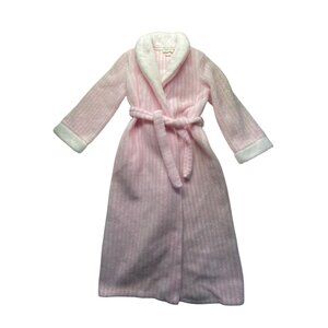 Vintage Pink & White Striped Bathrobe Medium #7105